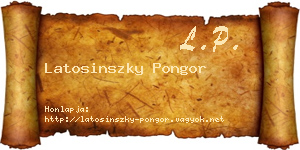 Latosinszky Pongor névjegykártya